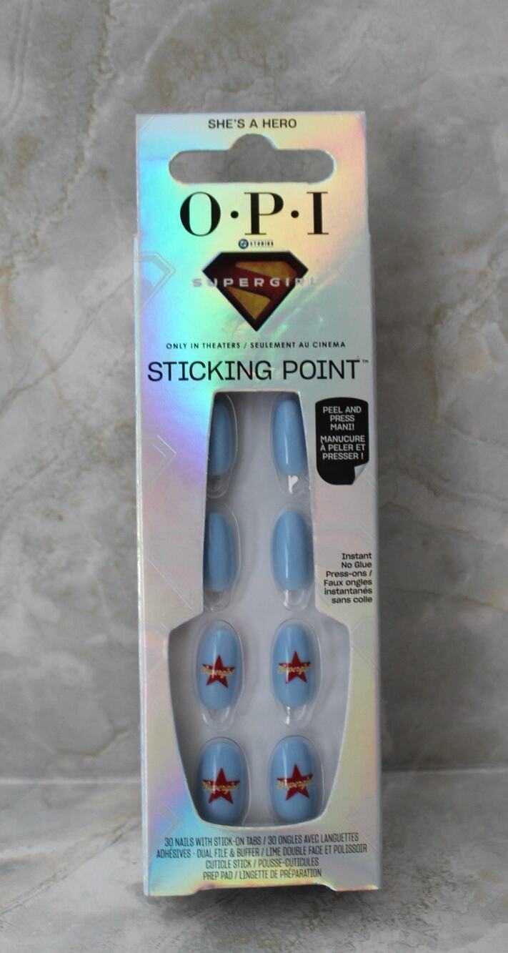 O.P.I Sticking Point Press On Nails She's a Hero Peel and Press Mani New